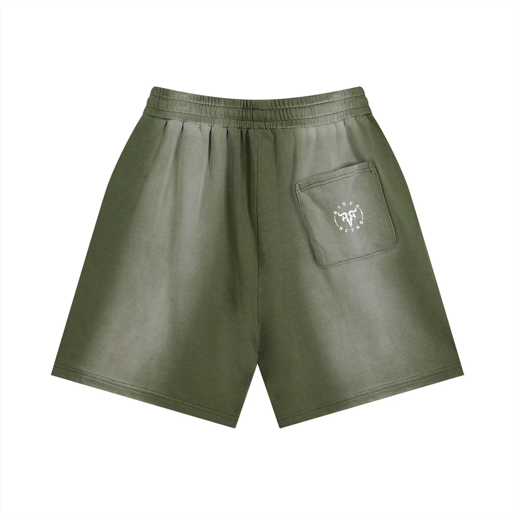 RisenRetro Sun Fade Distressed Shorts