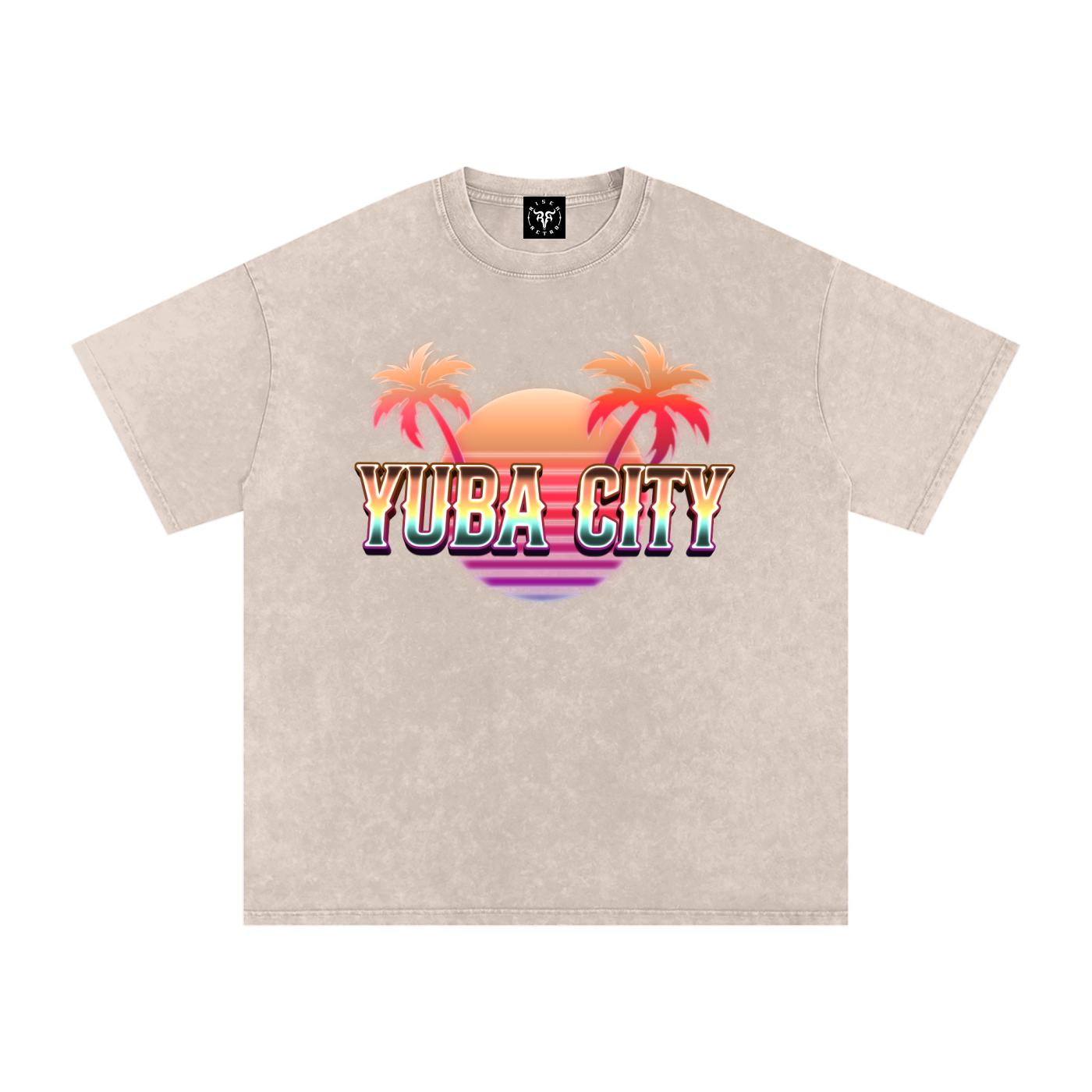 YUBA CITY  X Risen Retro Snow Washed Oversized Cotton T-Shirt