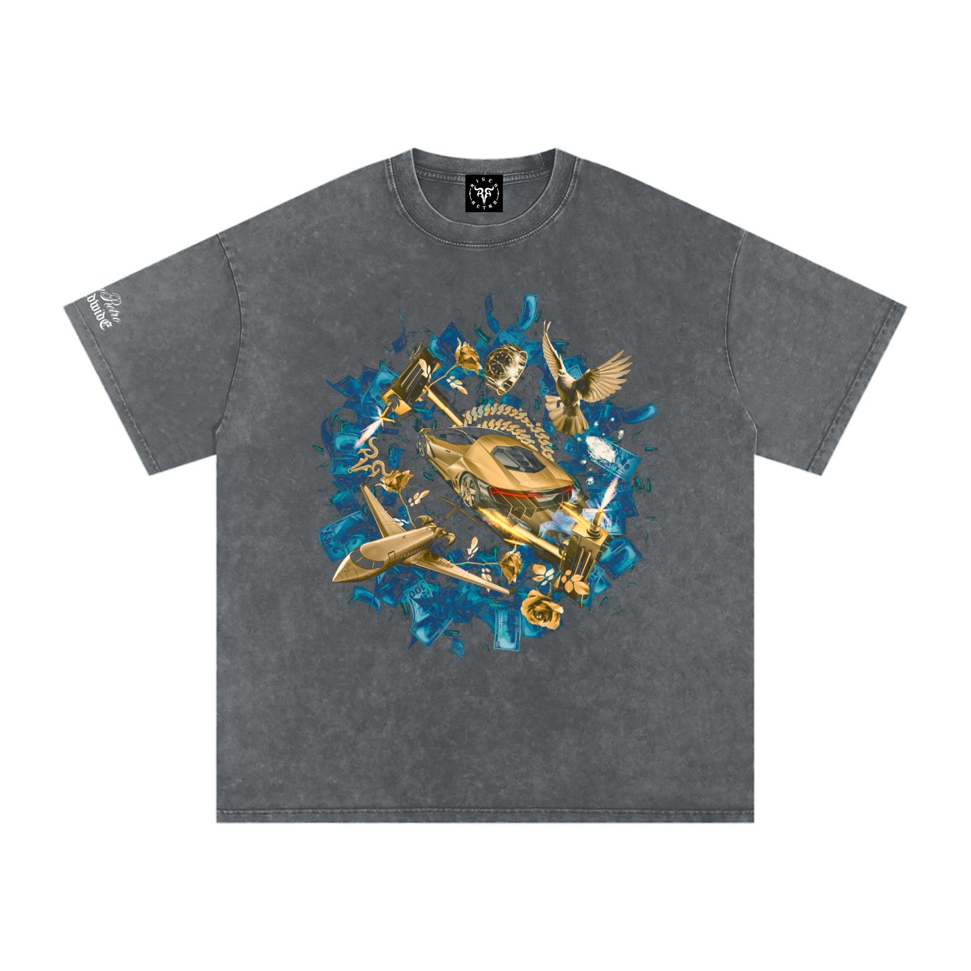 DON'T SLEEP ON YOUR DREAMS 2 x RISENRETRO Snow Washed Oversized Cotton T-Shirt