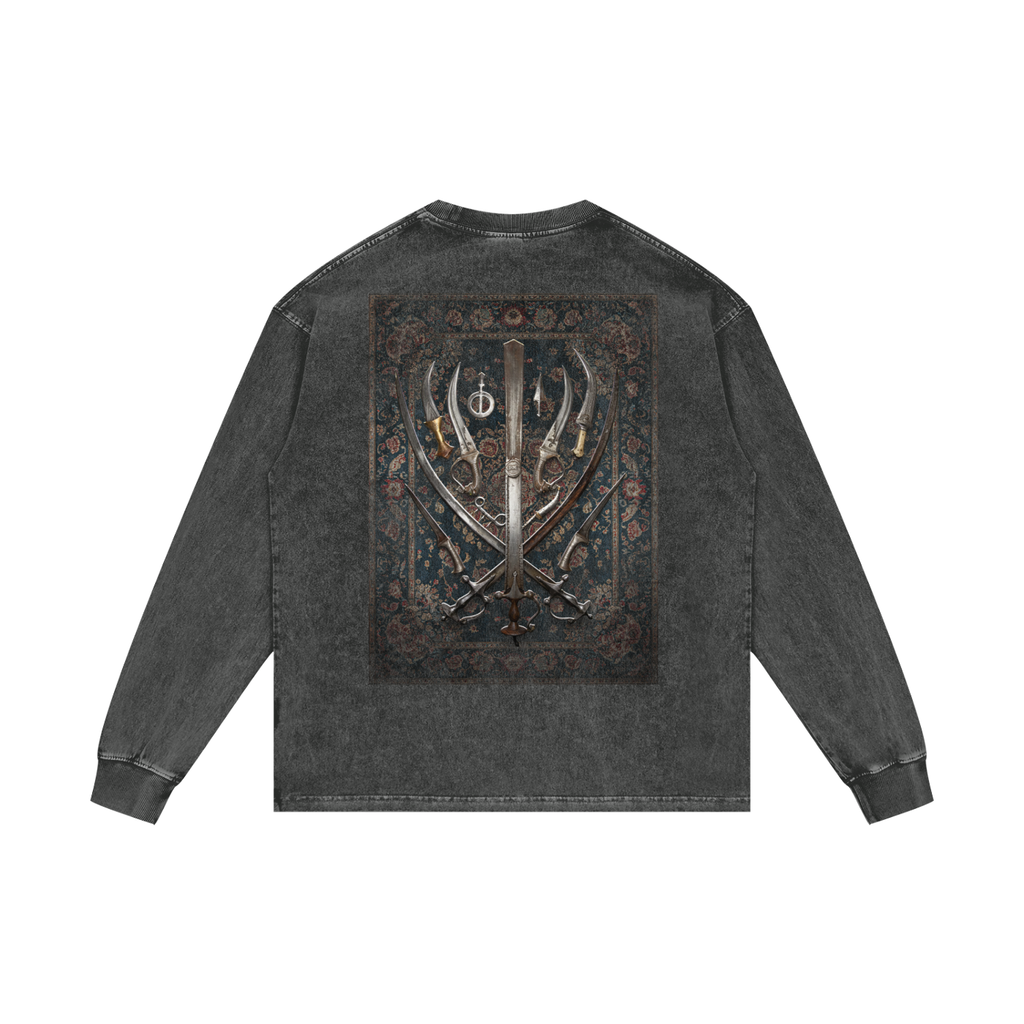 THE KHALSA SPIRIT V2 | RISENRETRO | Acid Wash Oversize Long Sleeve T-Shirt