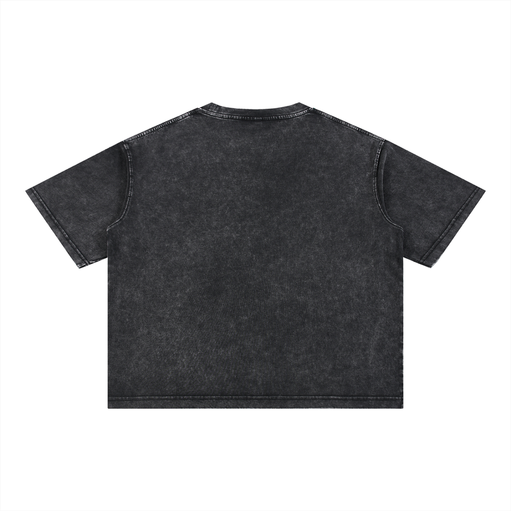 Moose Print S.M.W X RISEN RETRO Wash Boxy Cotton T-Shirt