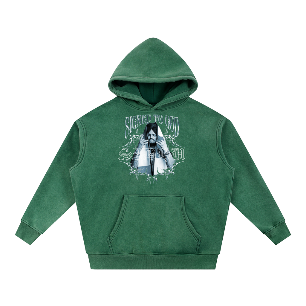 SIGNED TO GOD | Snow Wash Fleece Oversize Hoodie | SMW | RISENRETRO