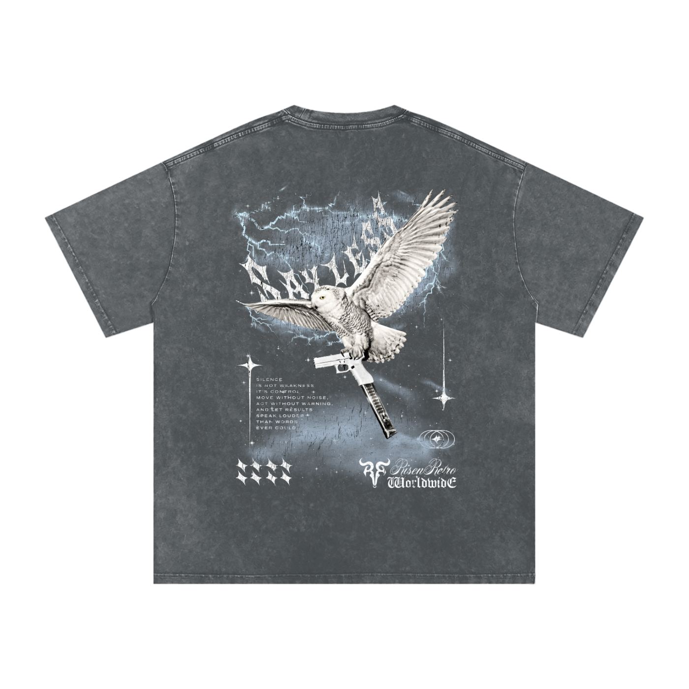 SAYLESS  X Risen Retro Snow Washed Oversized Cotton T-Shirt