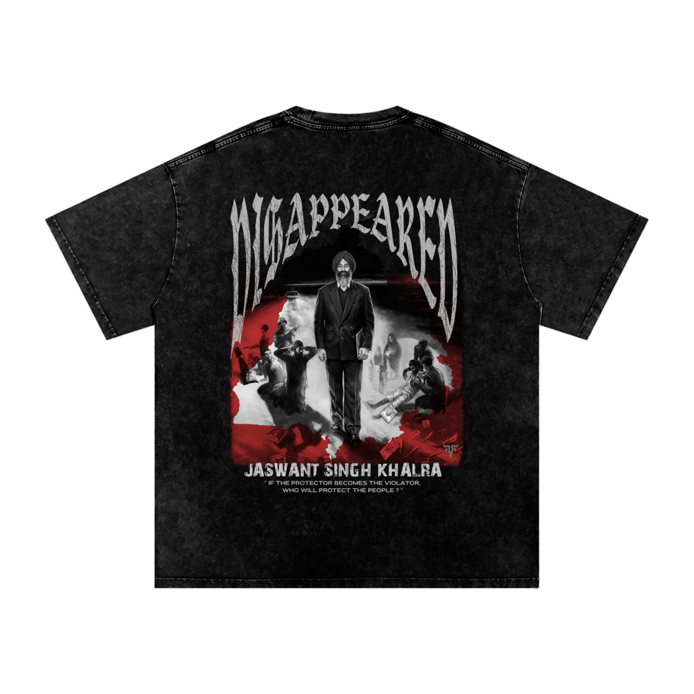 JASWANT SINGH KHALRA DISAPPEARED X  Washed Oversized T-Shirt