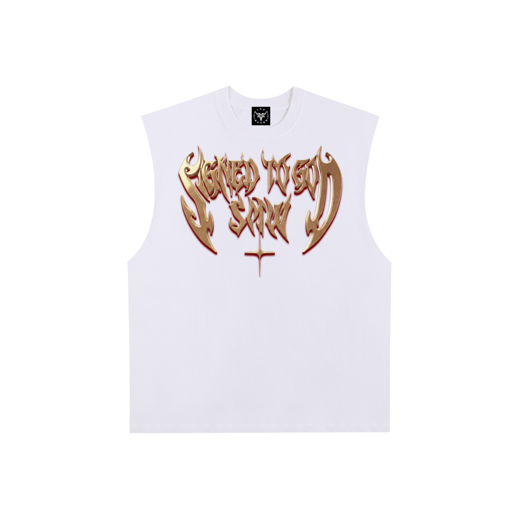 SIGNED TO GOD | RISENRETRO | Raw Edge Cotton Tank Top