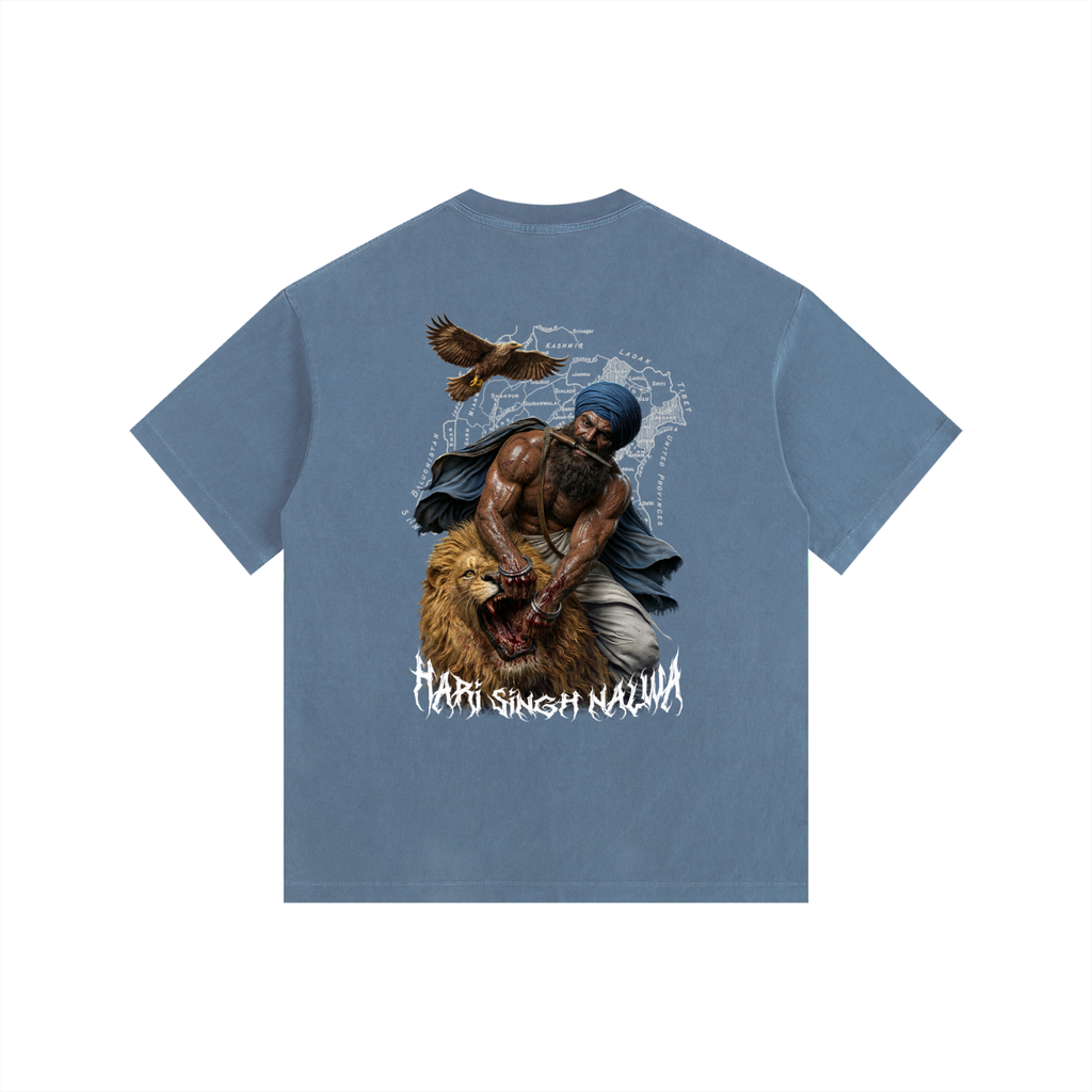 SHER - E -PANJAB NALWA Vintage Washed Oversized Cotton T-Shirt