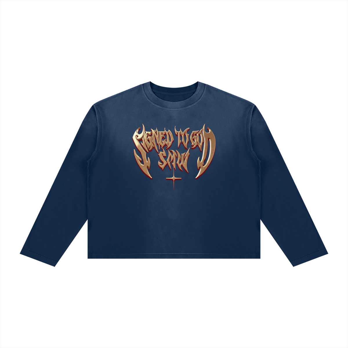SIGNED TO GOD | SMW | RISENRETRO | Unisex Sunfade Boxy Long Sleeve T-Shirt