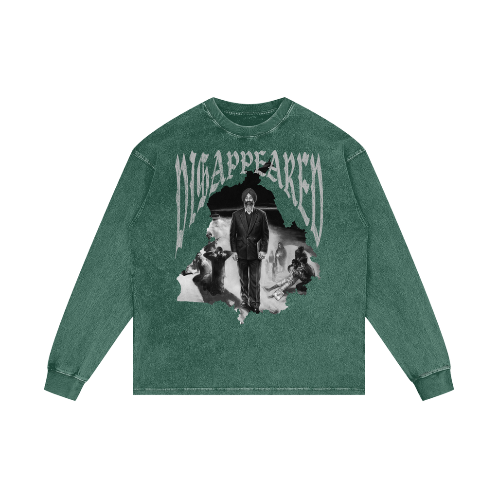 JASWANT SINGH KHALRA DISAPPEARED x Acid Wash Oversize Long Sleeve T-Shirt