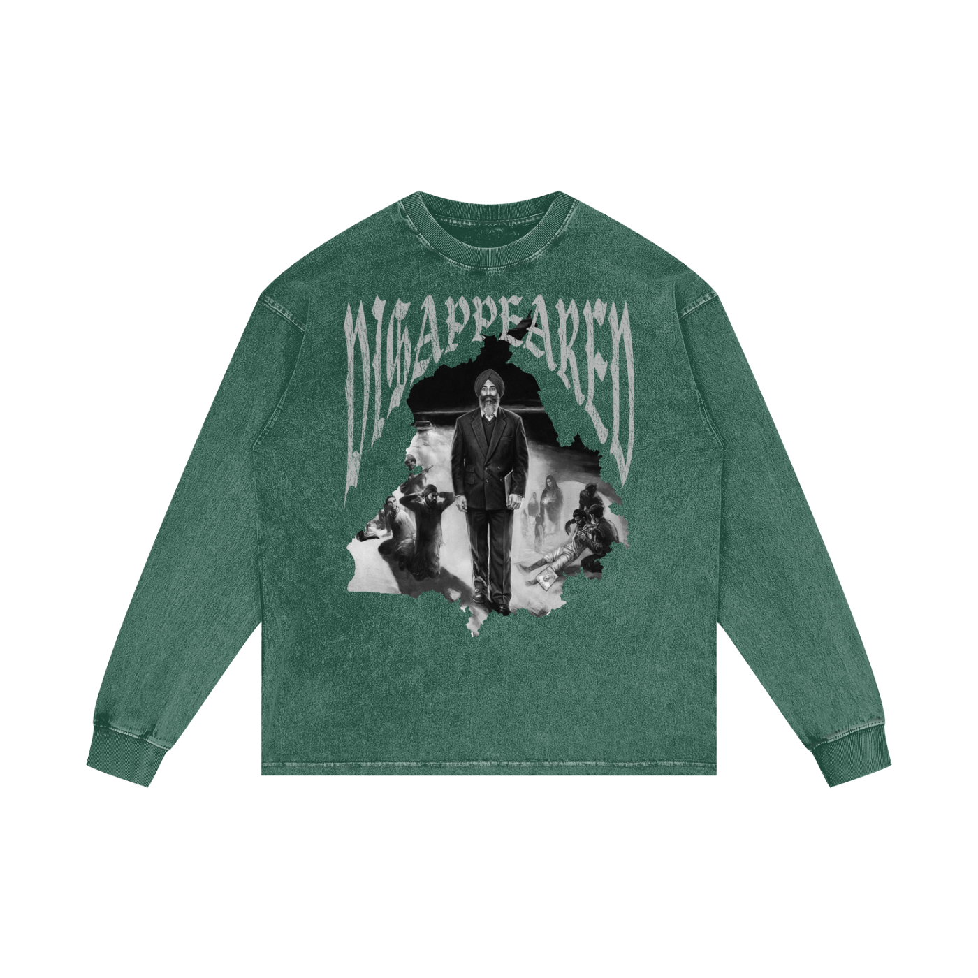JASWANT SINGH KHALRA DISAPPEARED x Acid Wash Oversize Long Sleeve T-Shirt