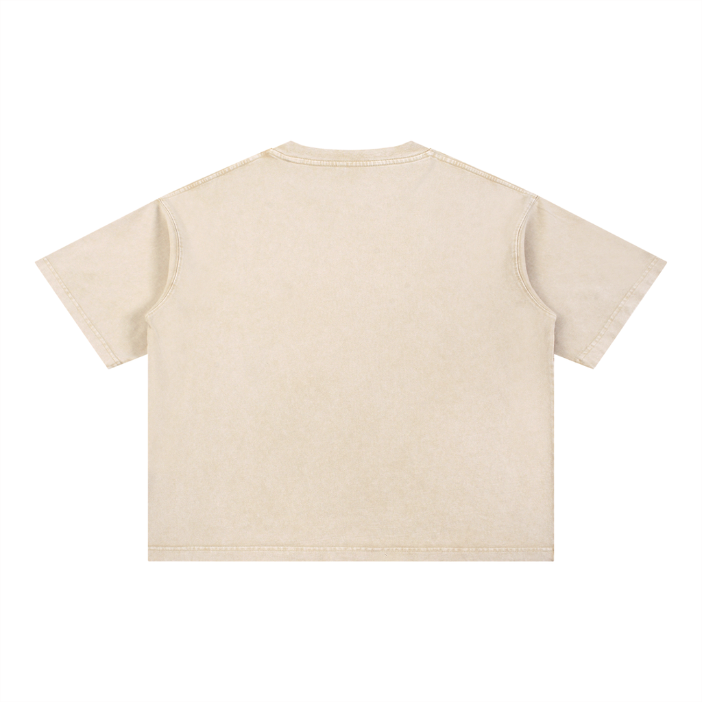 Moose Print S.M.W X RISEN RETRO Wash Boxy Cotton T-Shirt