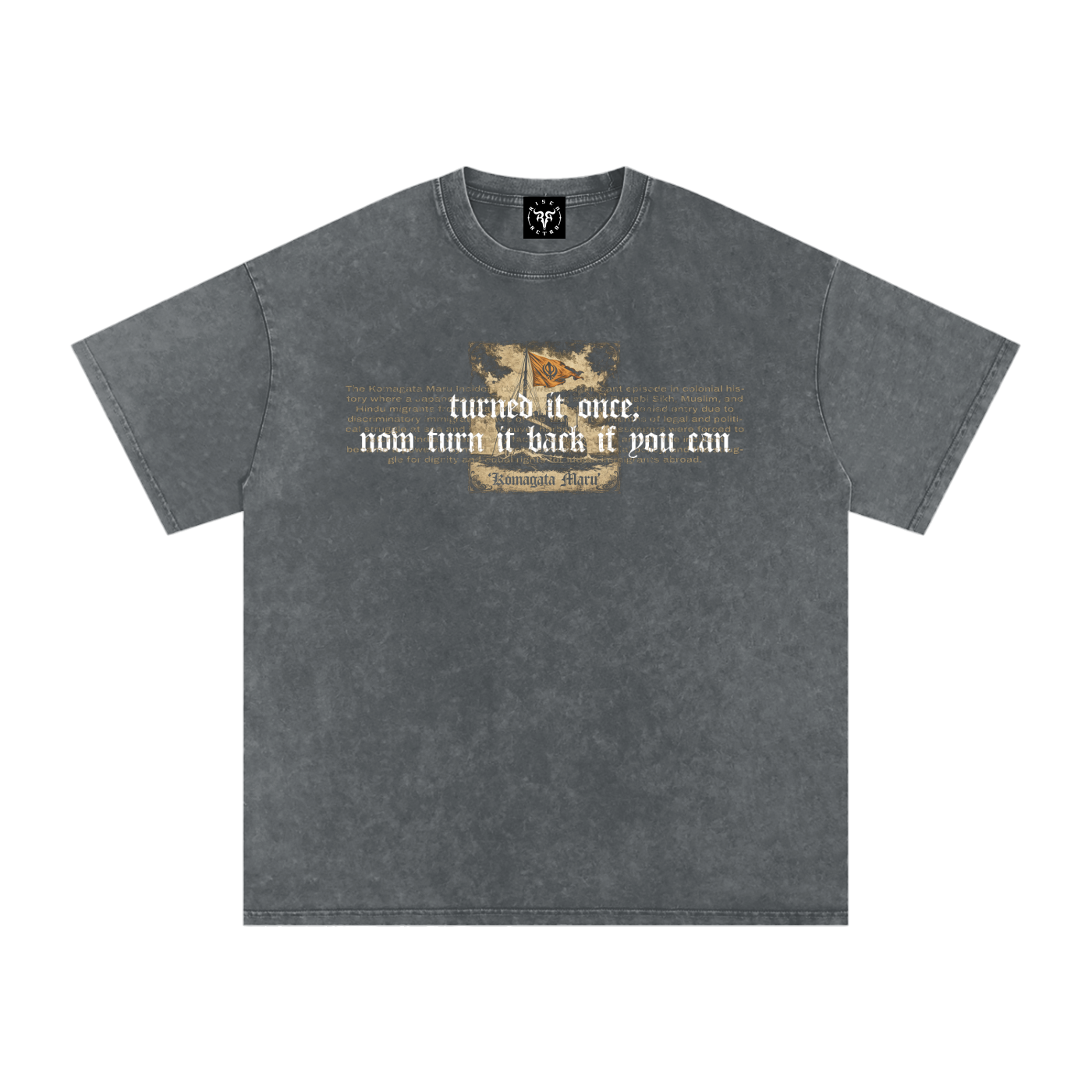 KOMAGATA MARU X RisenRetro Snow Washed Oversized Cotton T-Shirt
