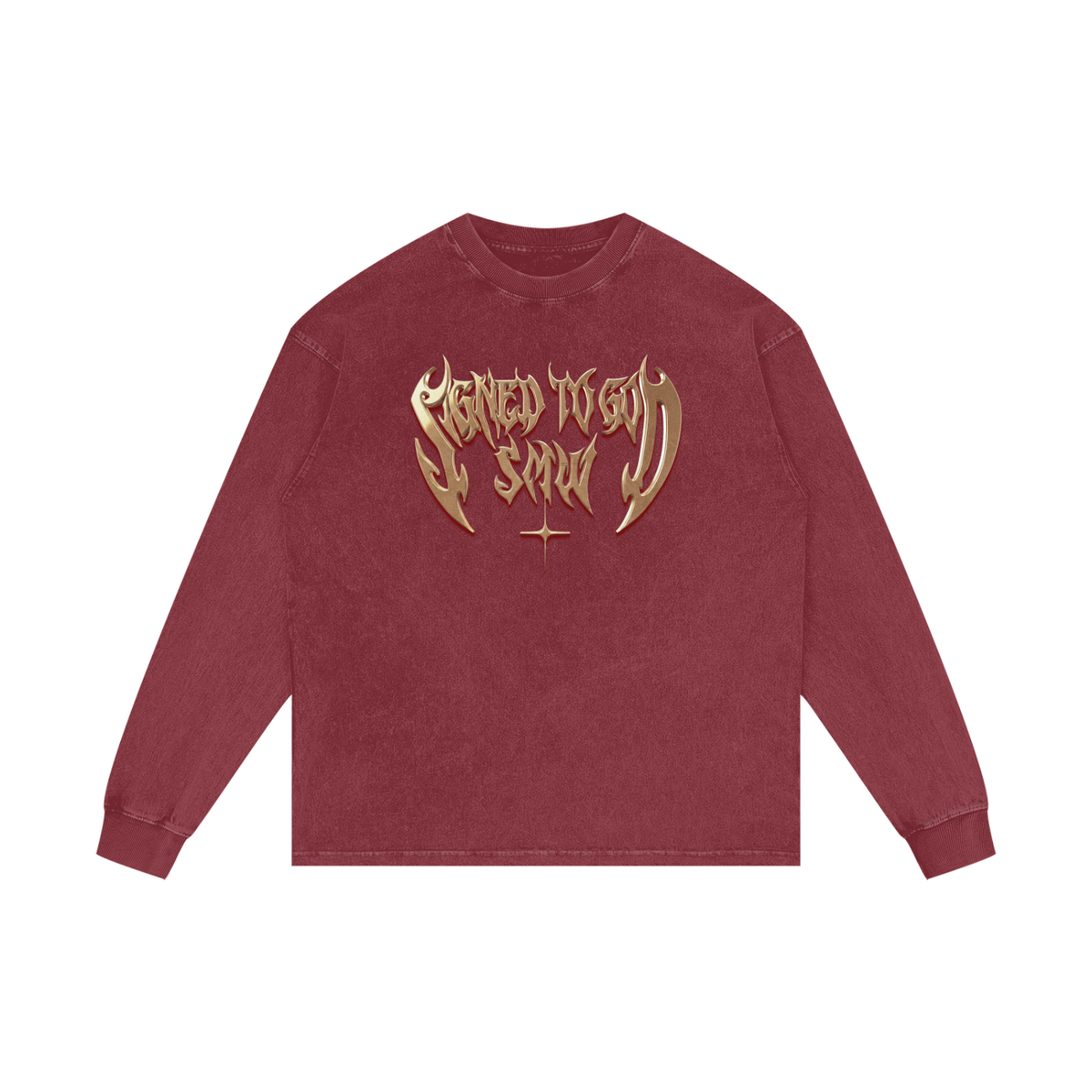 SMW | Signed To God | RisenRetro | Acid Wash Oversize Long Sleeve T-Shirt