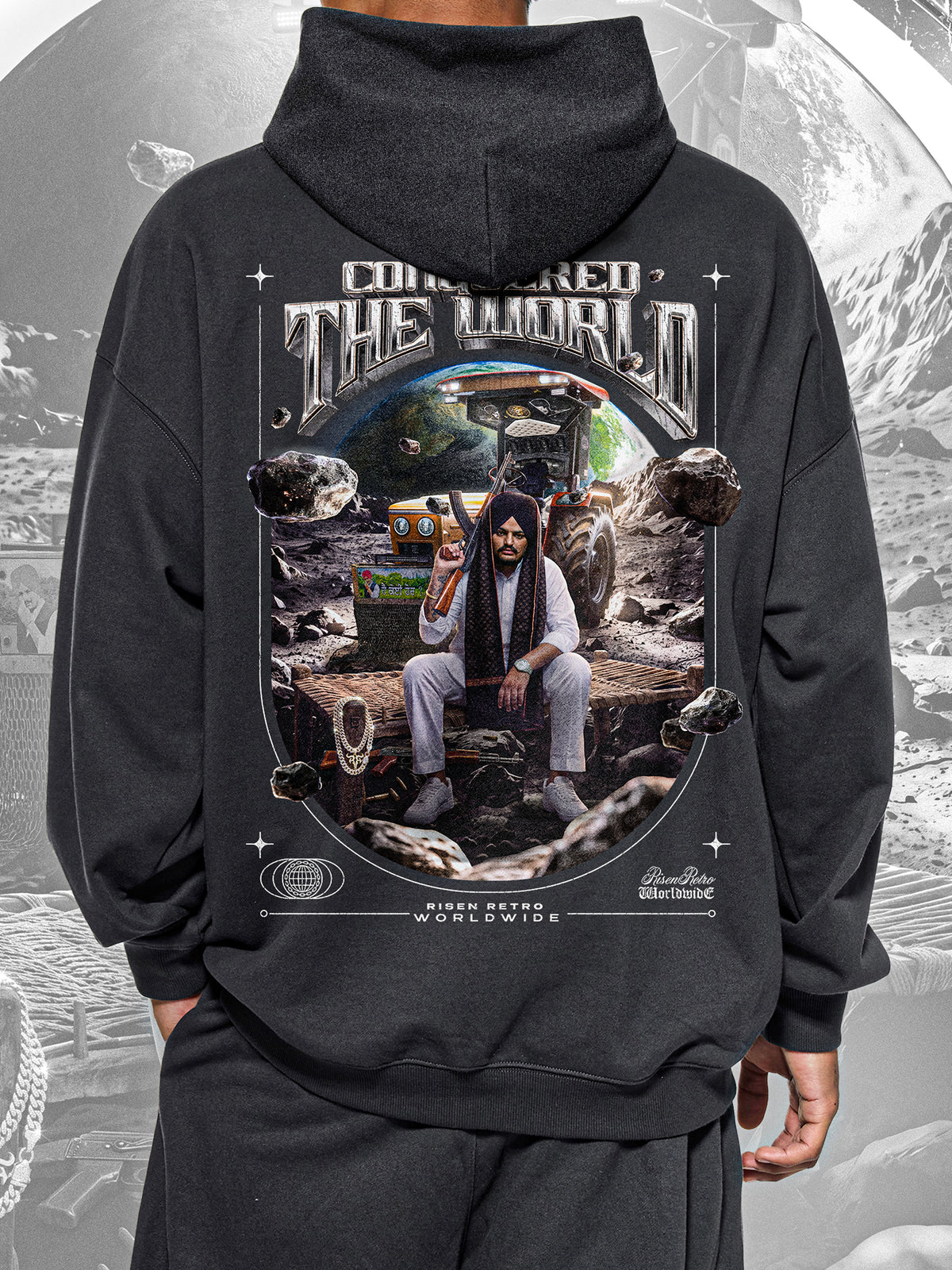 CONQUERED THE WORLD | Oversize Fleeced Hoodie | Sidhu Moose Wala