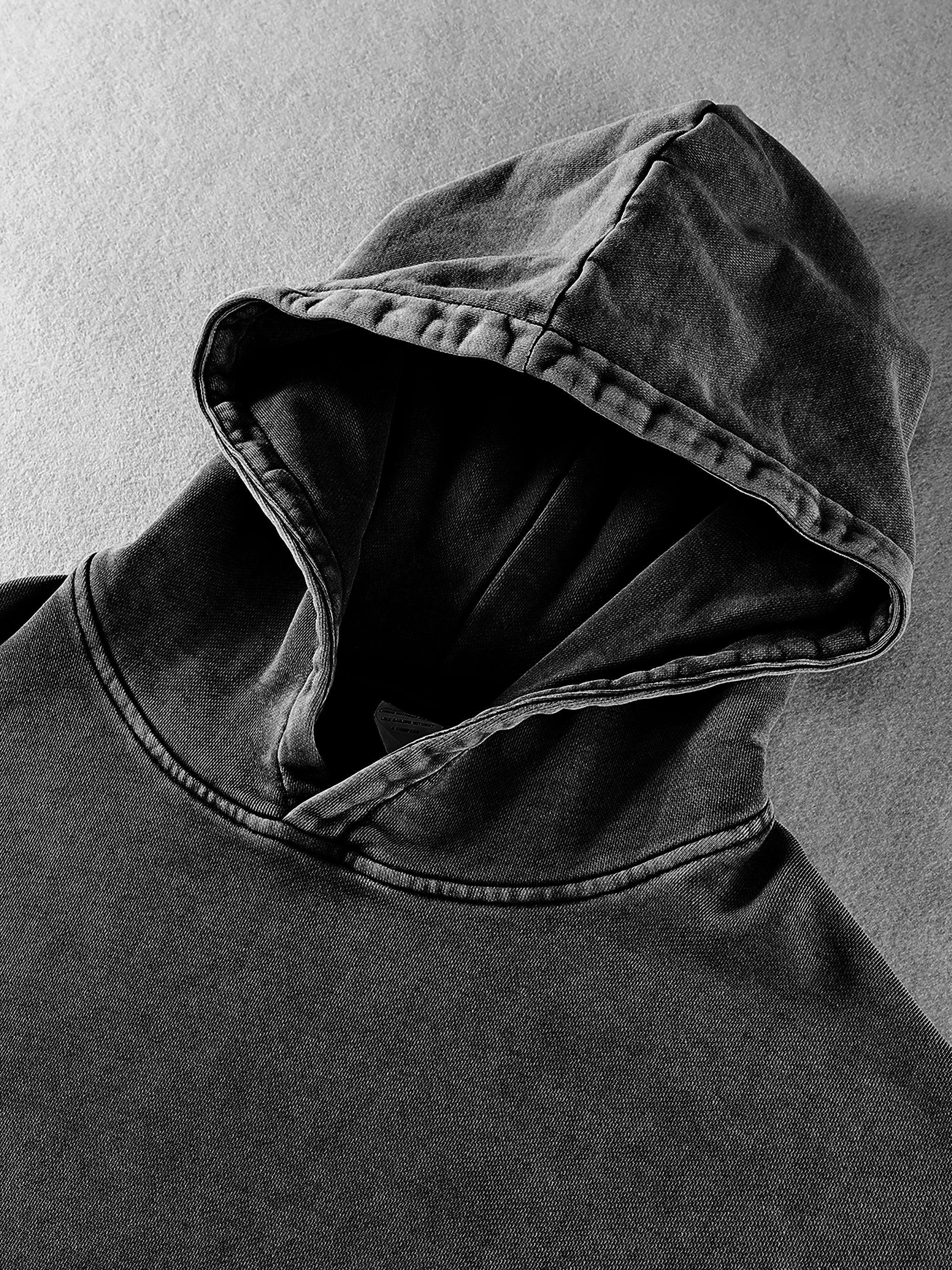 Sweat à capuche ample en coton délavé Liquid Metal Star Snow