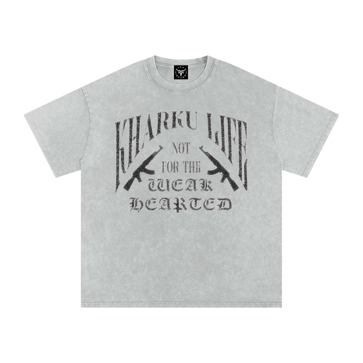 KHARKU LIFE x RISEN RETRO Snow Washed Oversized Cotton T-Shirt