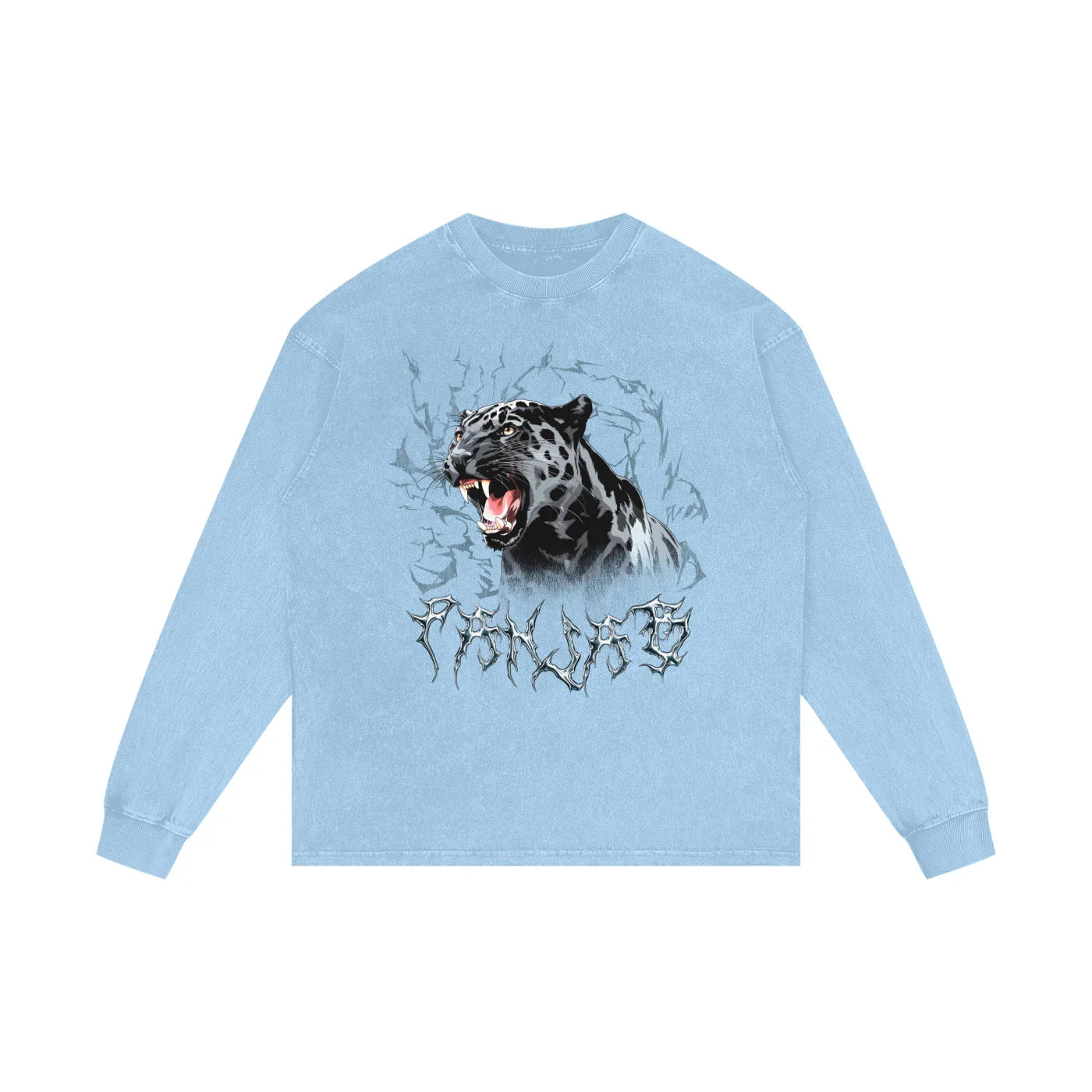 Panjab Panther Y2K X RisenRetro Acid Wash Oversize Long Sleeve T-Shirt