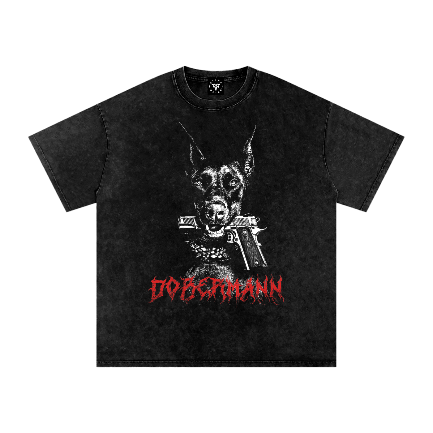 Dobermann X RisenRetro Snow Washed Oversized Cotton T-Shirt