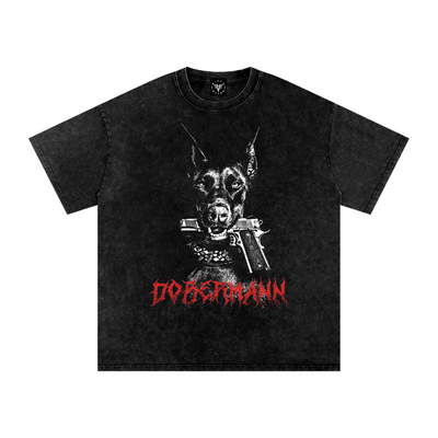 Dobermann X RisenRetro Snow Washed Oversized Cotton T-Shirt