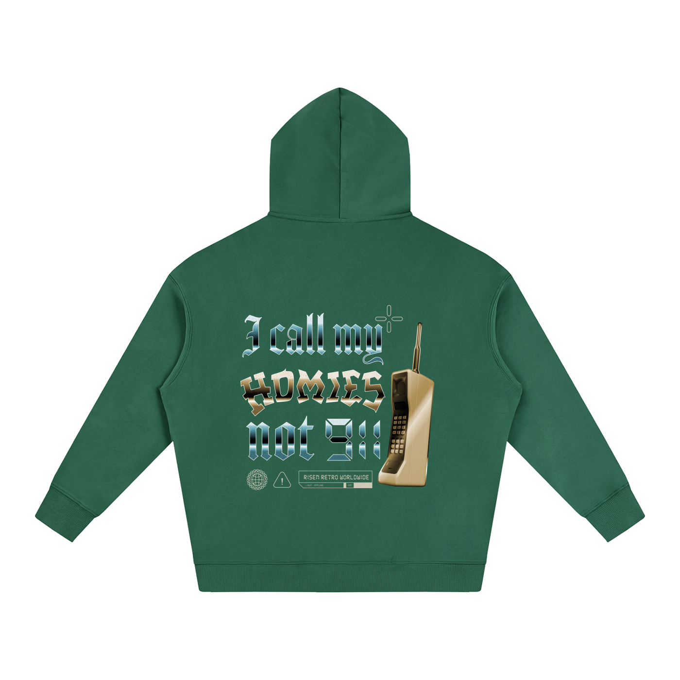 HOMIES 911 X RisenRetro Oversize Fleeced Hoodie