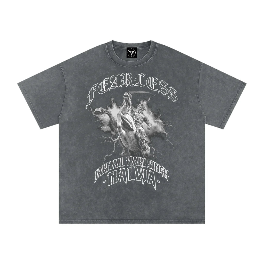 Fearless Jarnail hari Singh Nalwa Desaturated Washed Oversized T-Shirt X RisenRetro