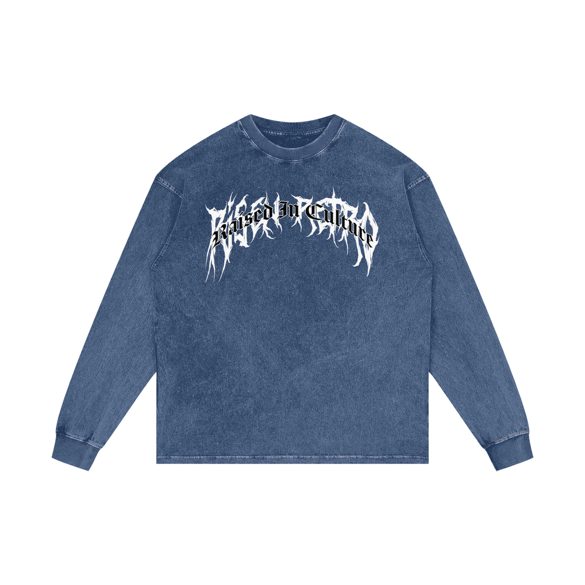 RAISED IN CULTURE | RISENRETRO | Acid Wash Oversize Long Sleeve T-Shirt