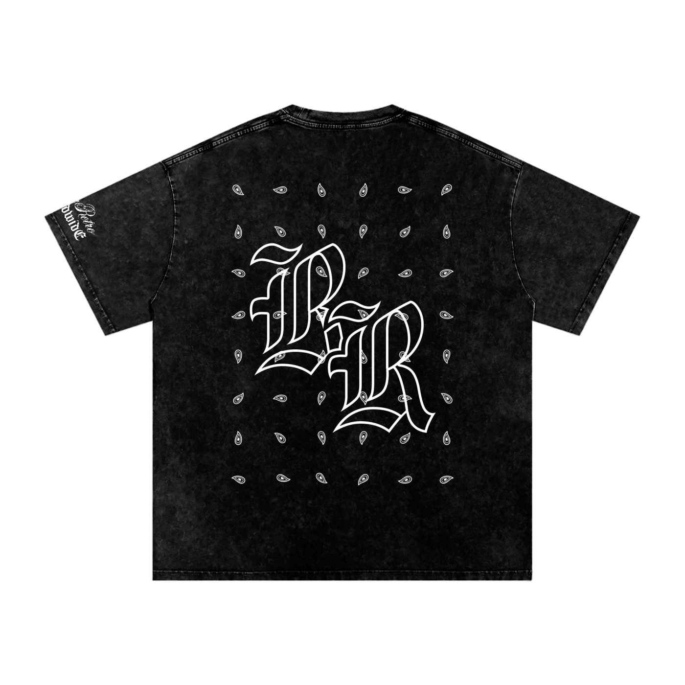 RISENRETRO PAISLEY Snow Washed Oversized Cotton T-Shirt