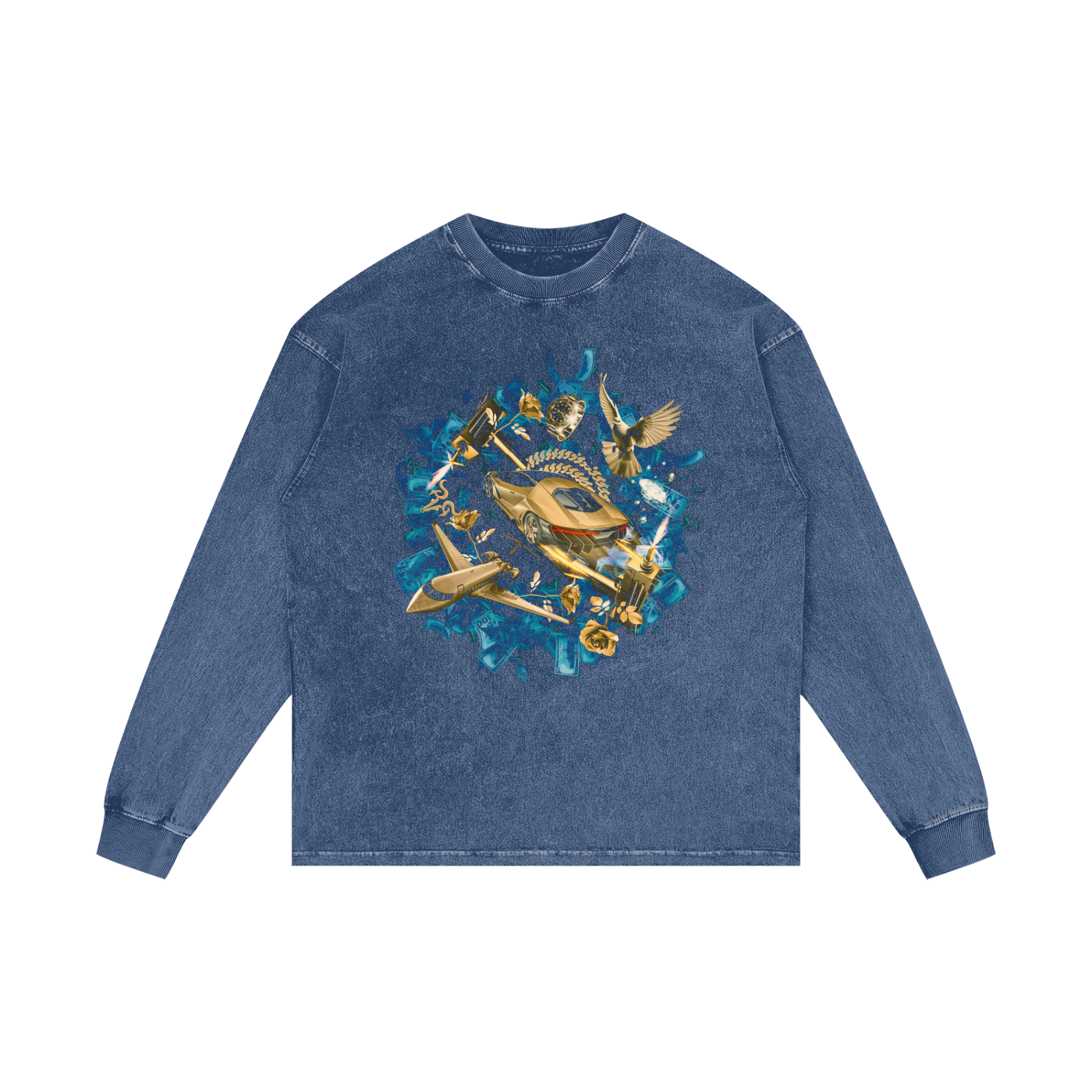 Don't Sleep on your Dreams X RisenRetro Acid Wash Oversize Long Sleeve T-Shirt