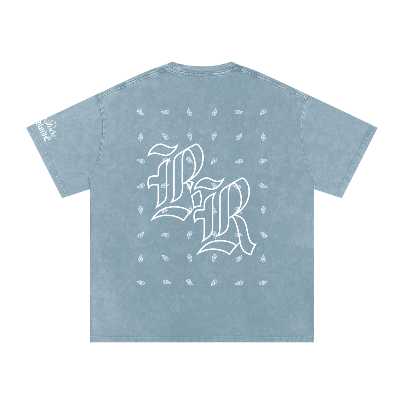 RISENRETRO PAISLEY Snow Washed Oversized Cotton T-Shirt