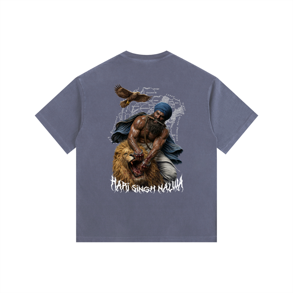 SHER - E -PANJAB NALWA Vintage Washed Oversized Cotton T-Shirt