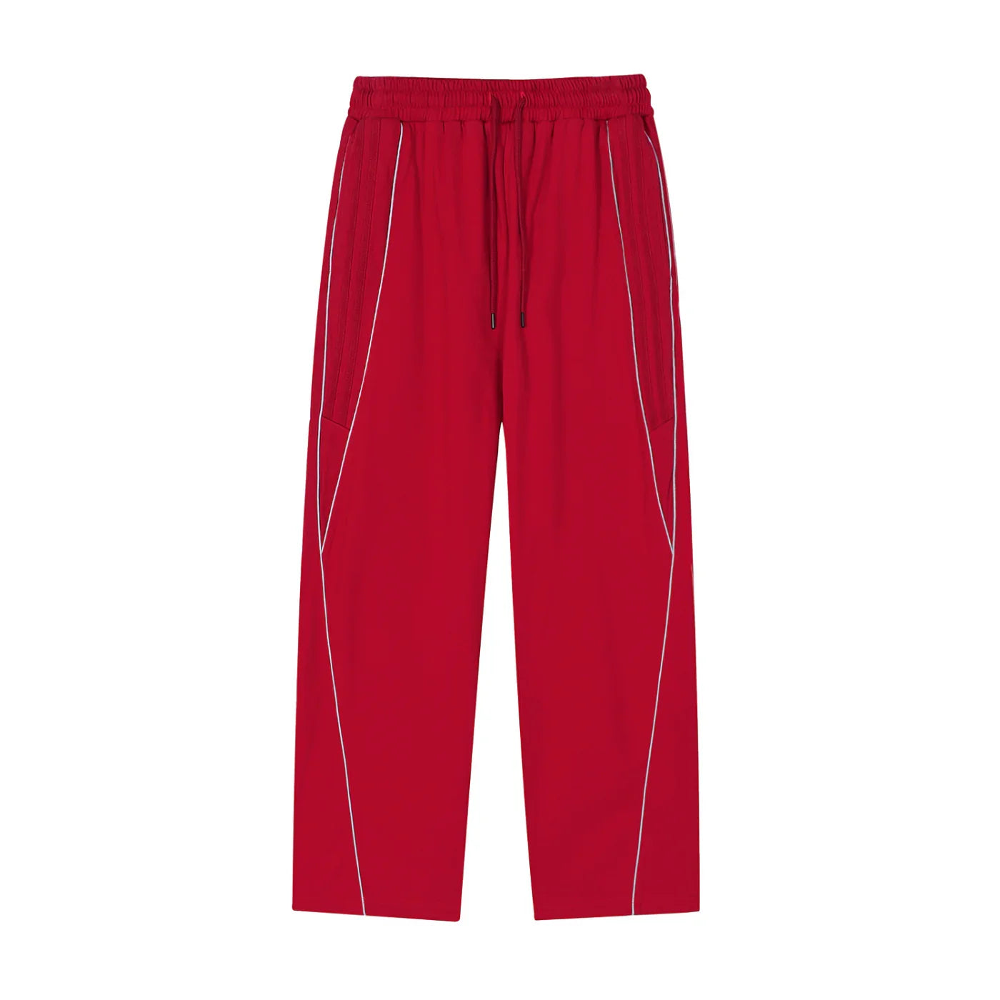 RisenRetro Reflection Striped Straight-Leg Sweatpants