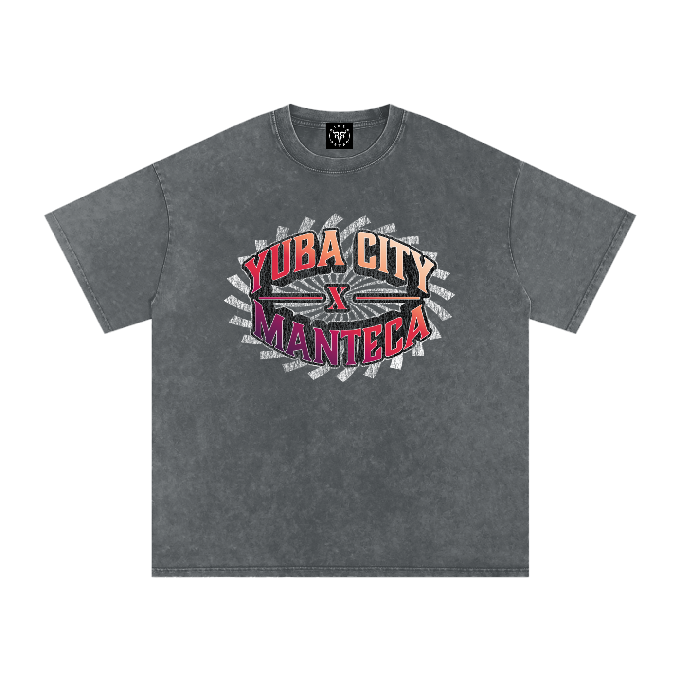 Yuba City to Manteca X Risen Retro Snow Washed Oversized Cotton T-Shirt