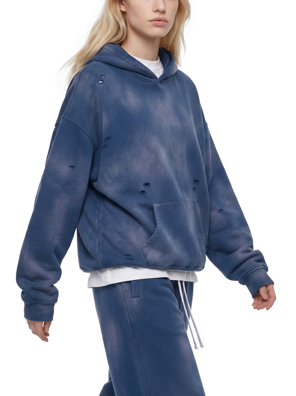 RISENRETRO X Unisex Sunfade Frayed Fleece tracksuit