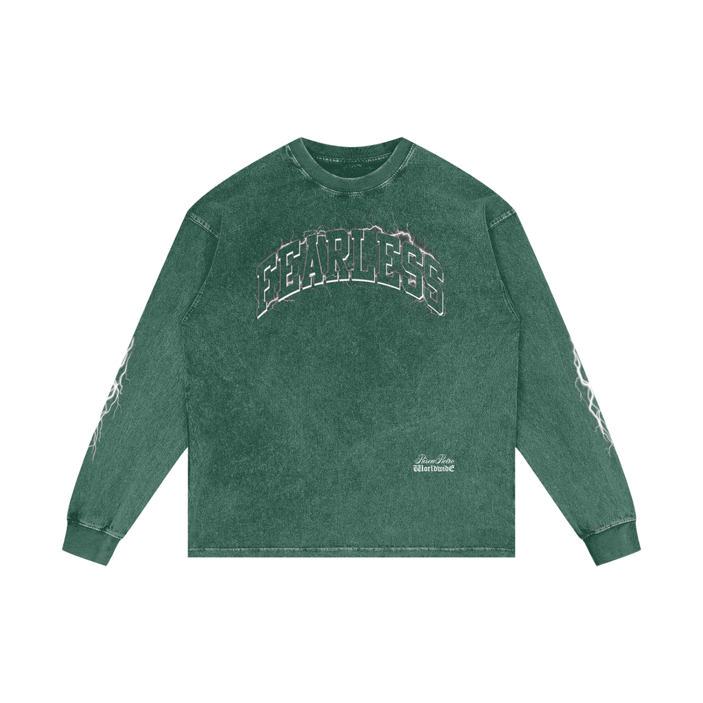 FEARLESS | RISENRETRO | Acid Wash Oversize Long Sleeve T-Shirt