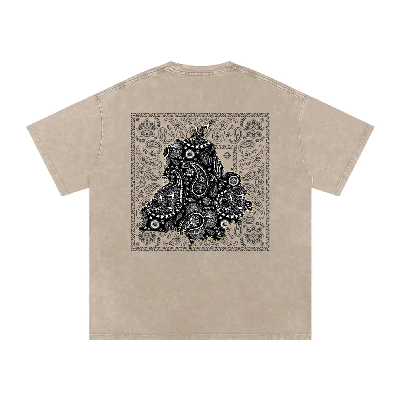 T-shirt oversize en coton délavé à motif cachemire Panjab X Bandana