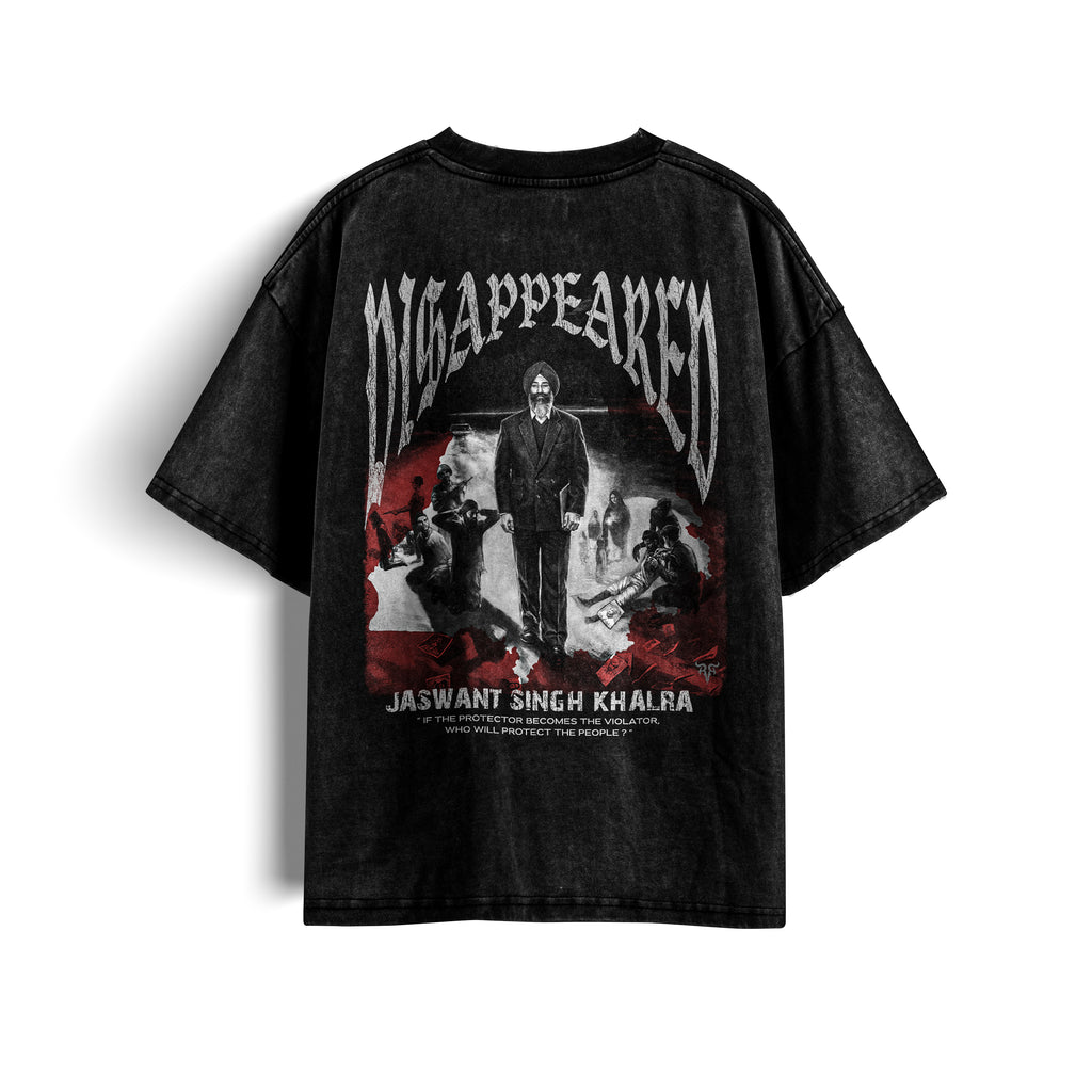 JASWANT SINGH KHALRA DISAPPEARED X  Washed Oversized T-Shirt