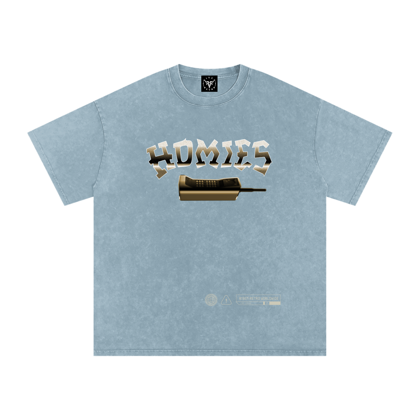 HOMIES 911 x RISEN RETRO Snow Washed Oversized Cotton T-Shirt
