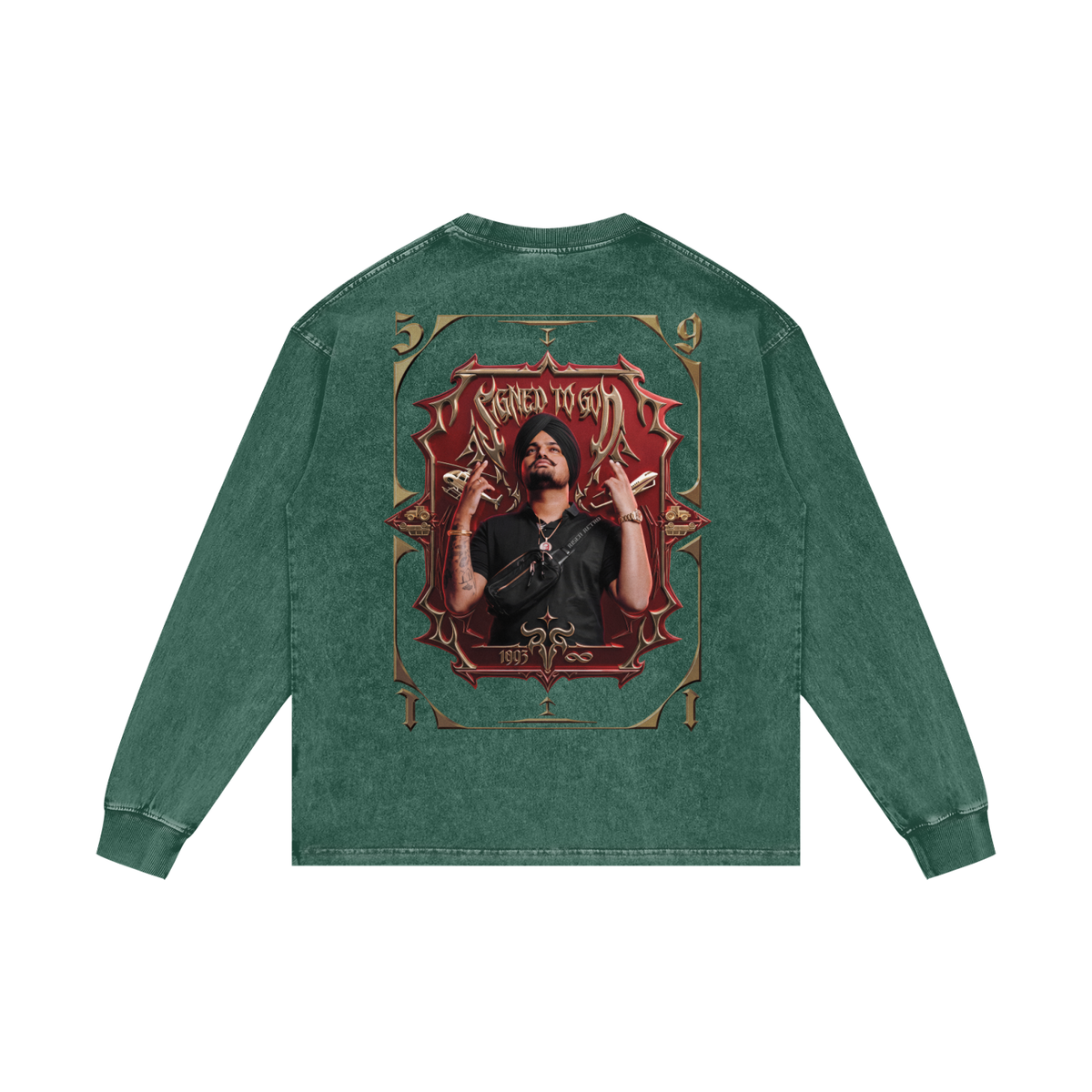 SMW | Signed To God | RisenRetro | Acid Wash Oversize Long Sleeve T-Shirt