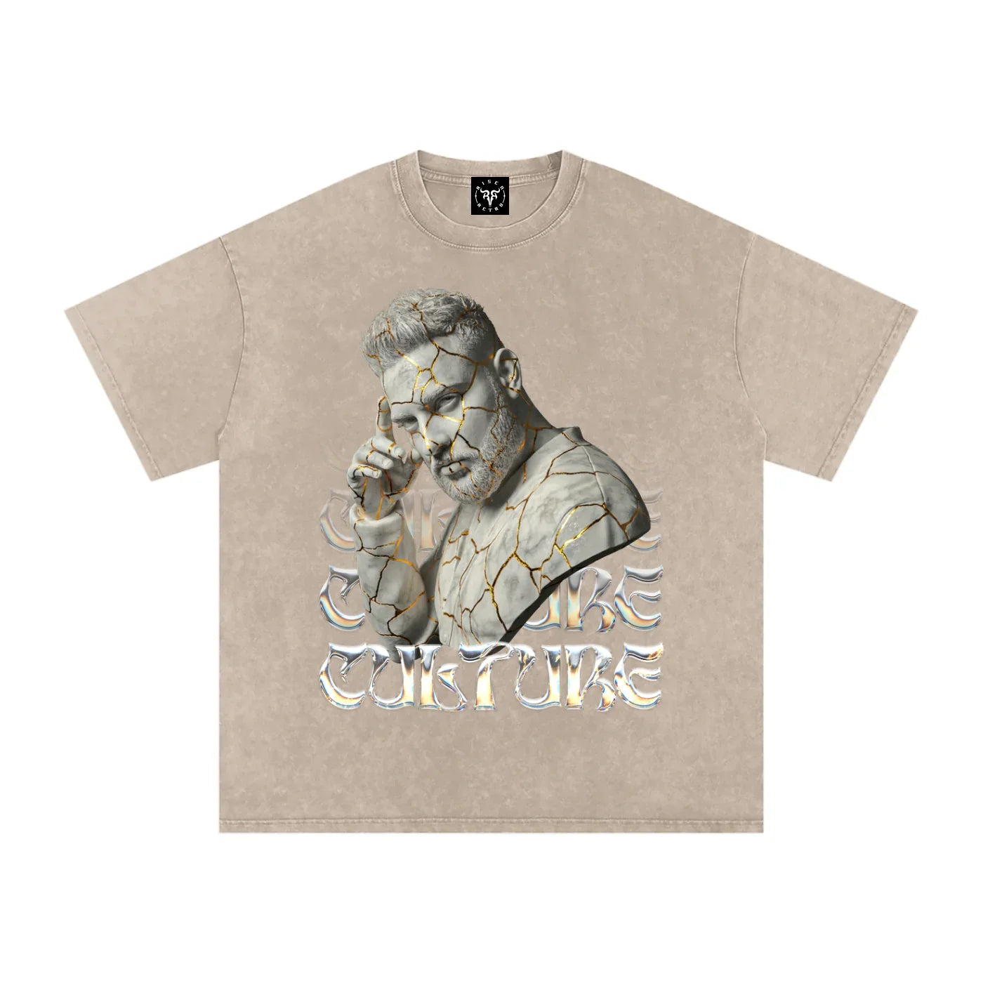 Aujla Culture X RisenRetro Snow Washed Oversized Cotton T-Shirt