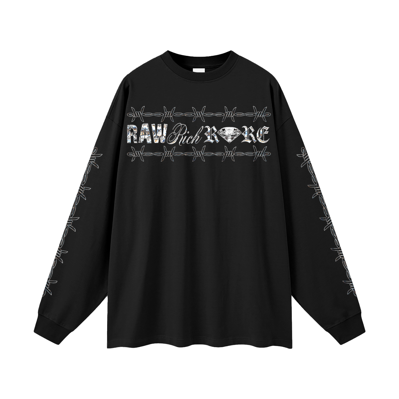 RAW RICH RARE X Risen Retro Oversized Unisex Long Sleeve T-Shirt