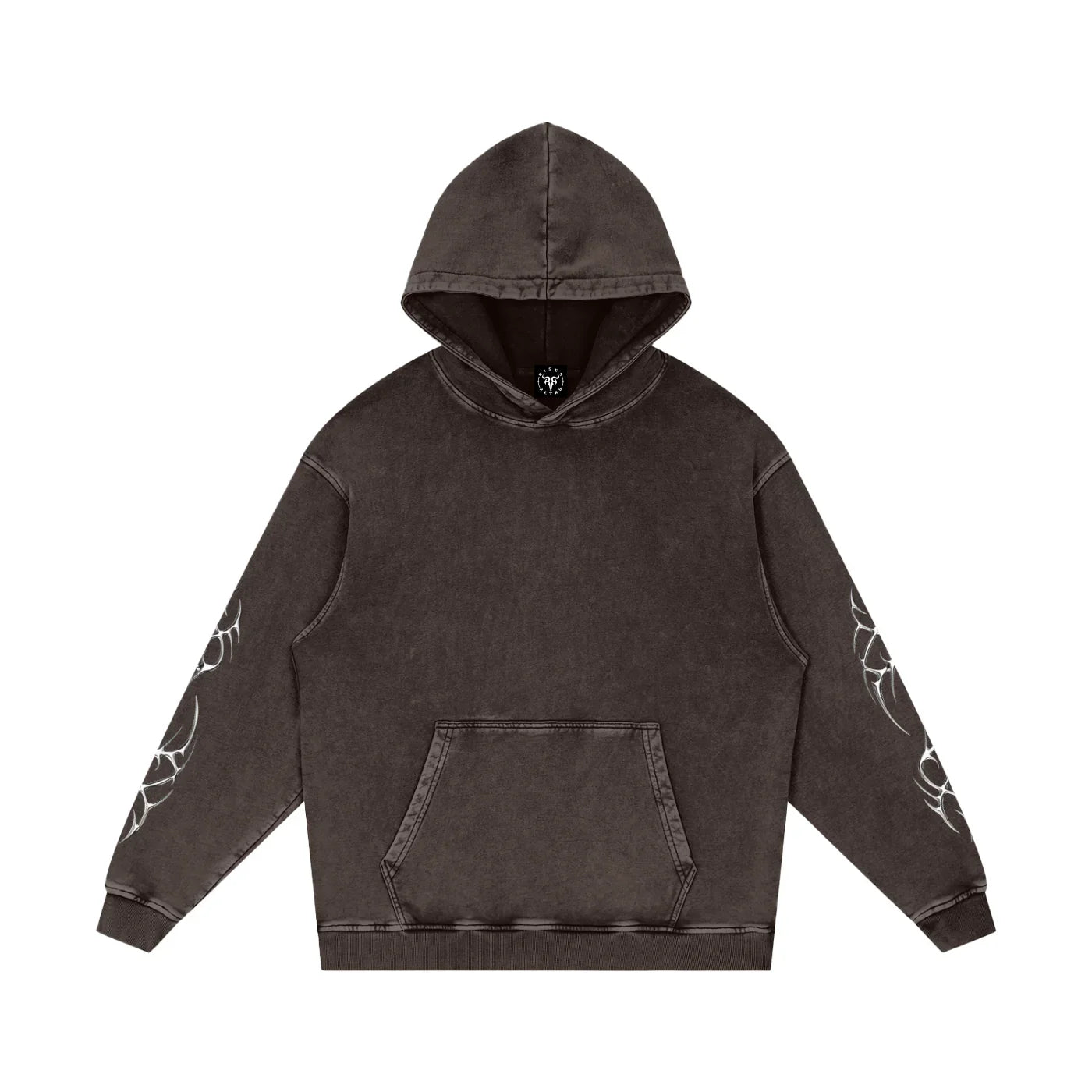Sweat à capuche ample en coton délavé Liquid Metal Star Snow