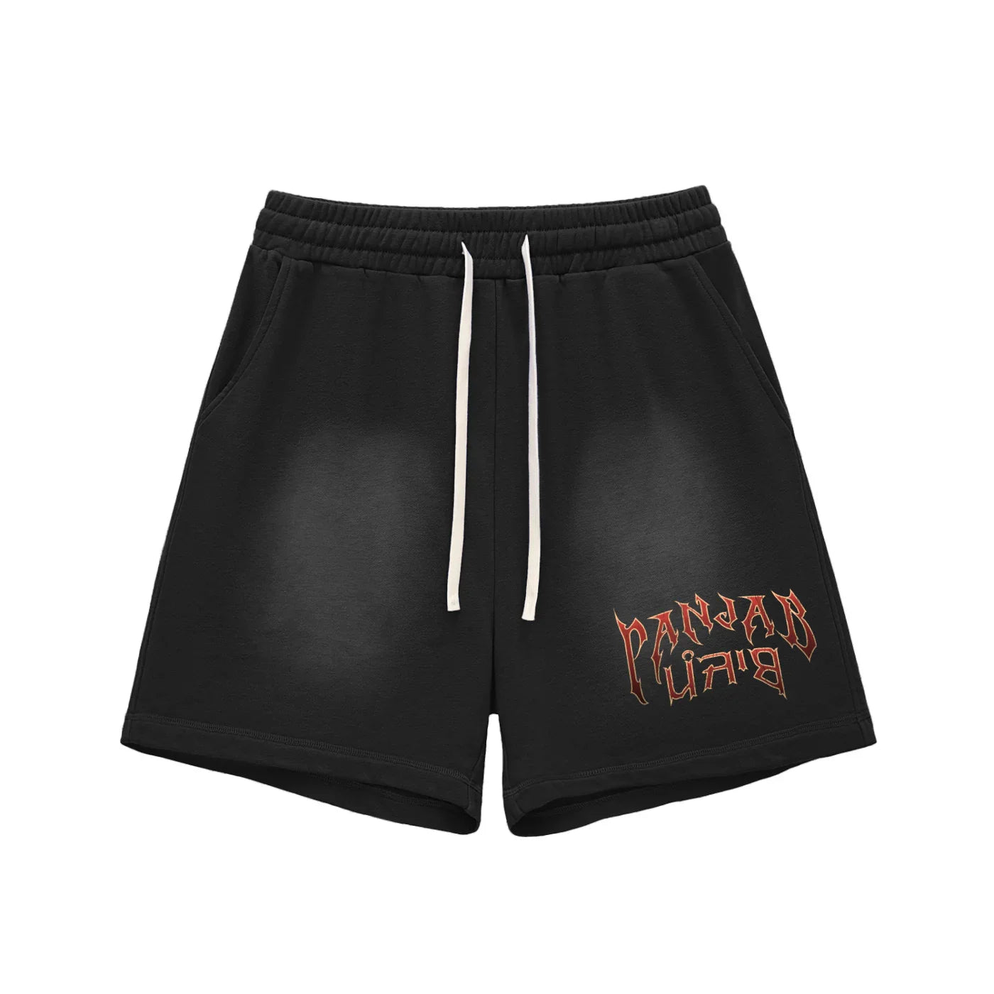 Panjab Bloodline  X Risen Retro Sun Fade Raw Edge Cotton Shorts