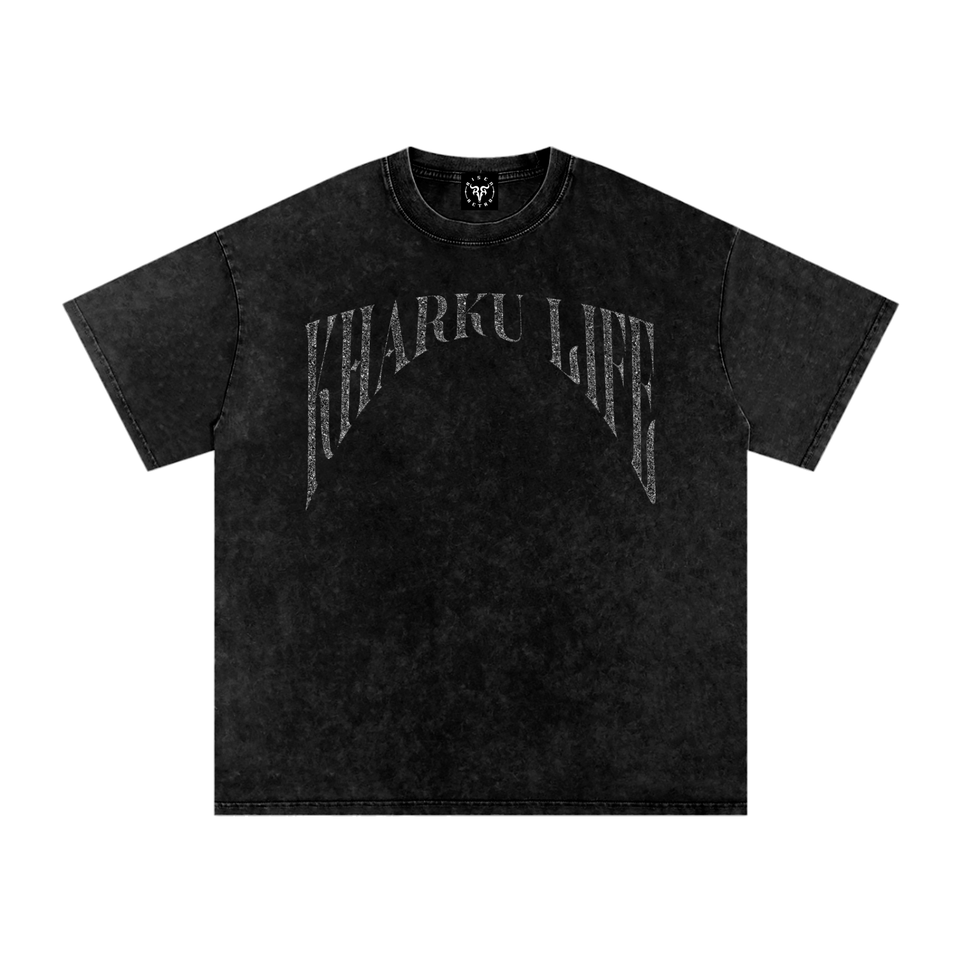 KHARKU LIFE V2 x RISEN RETRO Snow Washed Oversized Cotton T-Shirt