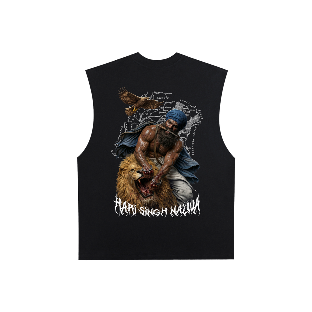 Sher-e-Punjab: Nalwa Edition X Risen Retro Raw Edge Cotton Tank Top