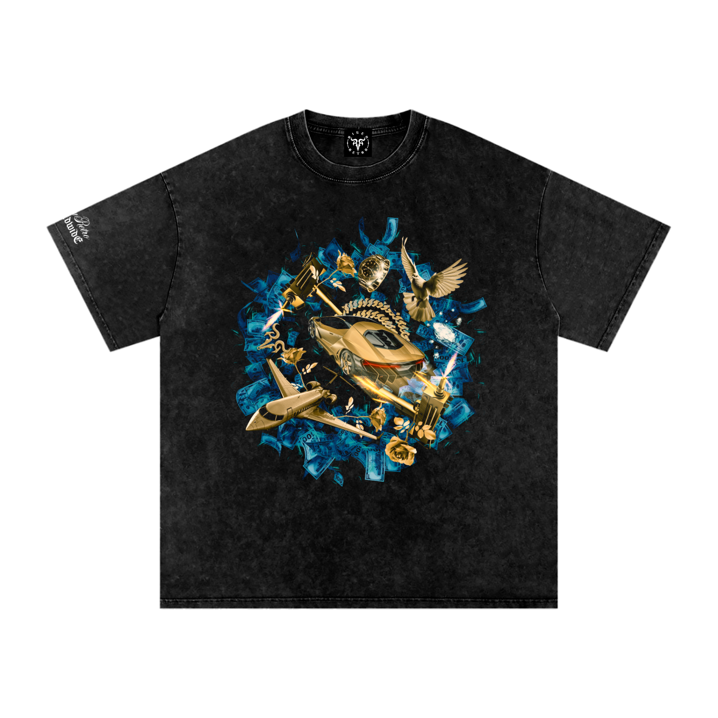 DON'T SLEEP ON YOUR DREAMS 2 x RISENRETRO Snow Washed Oversized Cotton T-Shirt
