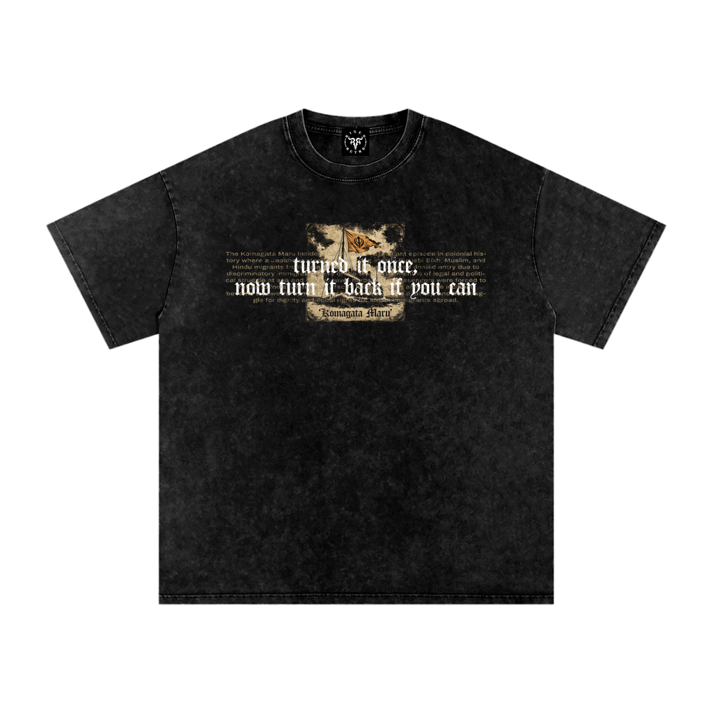 KOMAGATA MARU X RisenRetro Snow Washed Oversized Cotton T-Shirt