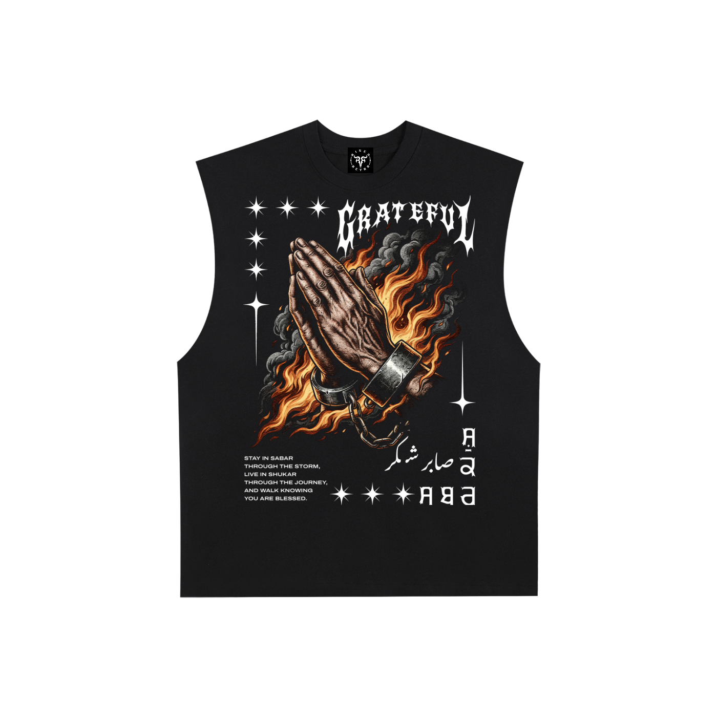 Grateful Sabar Shukar X Risen Retro Raw Edge Cotton Tank Top