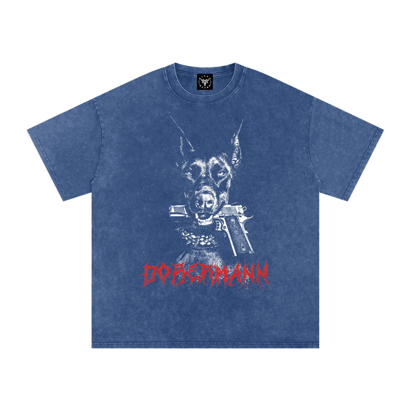 Dobermann X RisenRetro Snow Washed Oversized Cotton T-Shirt