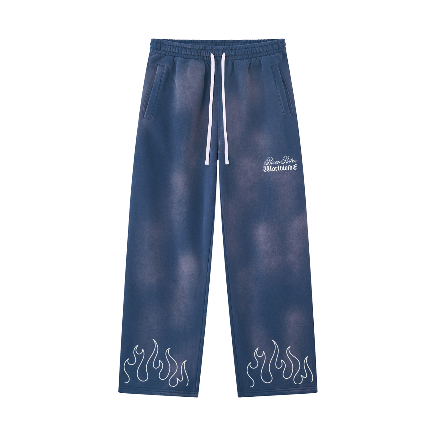 RISENRETRO® Sunfade Frayed Hoodie & Sweatpants Set
