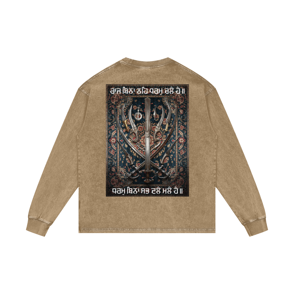 The Khalsa Spirit  | RISENRETRO | Acid Wash Oversize Long Sleeve T-Shirt