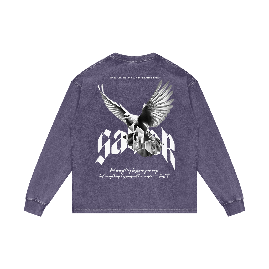SABAR V2 | RISENRETRO | Acid Wash Oversize Long Sleeve T-Shirt